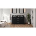 Jeffrey Alexander 60In. Black Katara Vanity, Double Bowl, Black Granite Vanity Top, 2 Undermount Rectangle Bowls VKITKAT60BKBGR